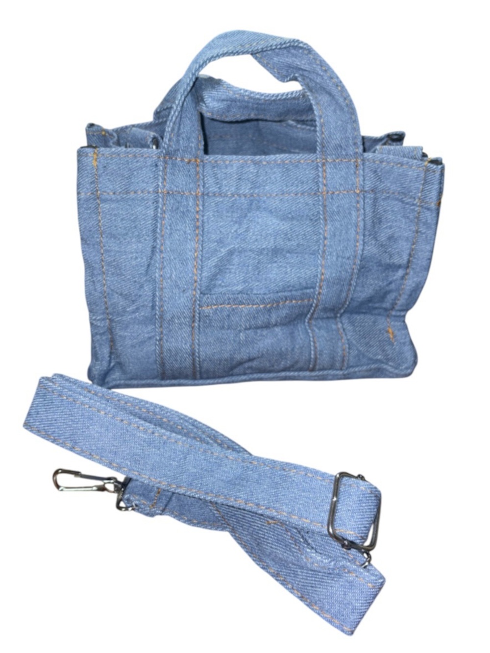 Mini Denim Tote Crossbody Bag